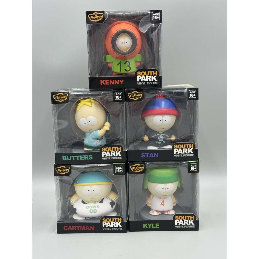 Fly Guys SOUTH PARK Vinyl Figure Set Cartman Kenny Stan Kyle & Butters New